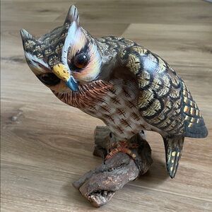 Handcrafted Owl Figurine with Intricate Details